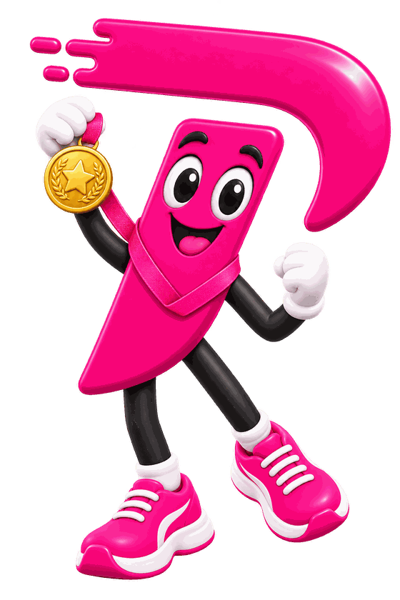Mascota Pacer con medalla